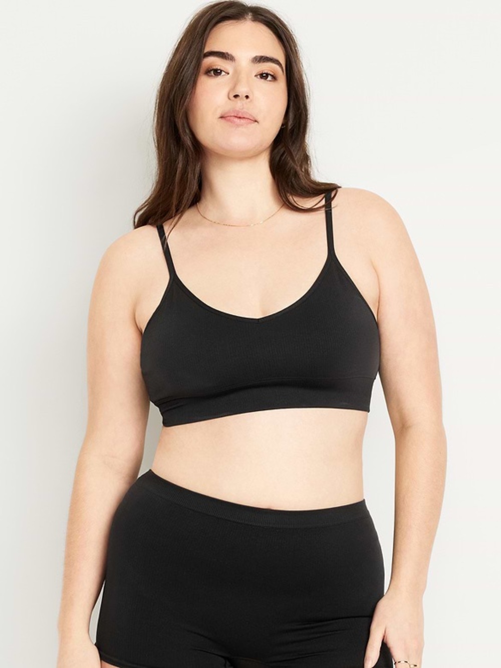 Old Navy Black Ribbed Bralette wireless Sports Bra Large - Picture 10 of 10